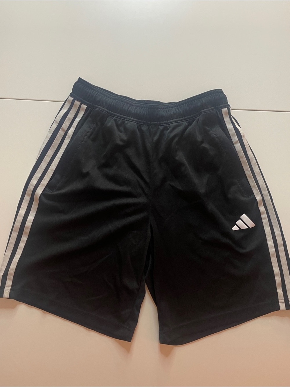 adidas Black Shorts with White Side Stripes and Logo